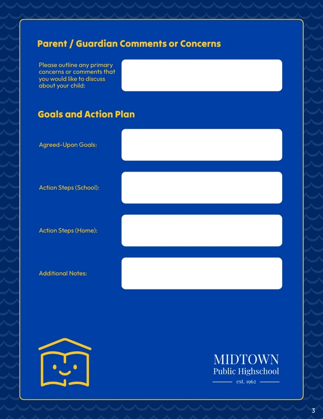 Parent-Teacher Conference Form Template - Pagina 3
