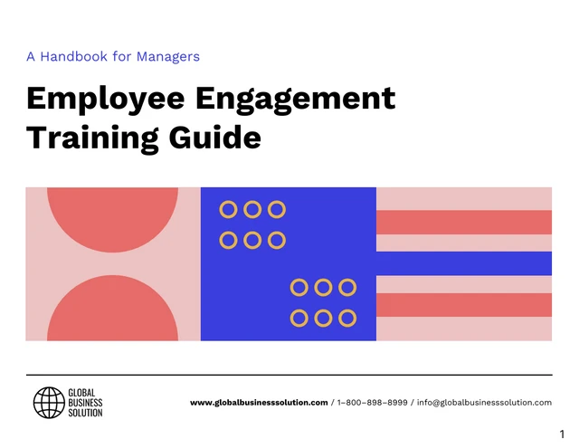 Simple Employee Engagement Handbook Template - Page 1