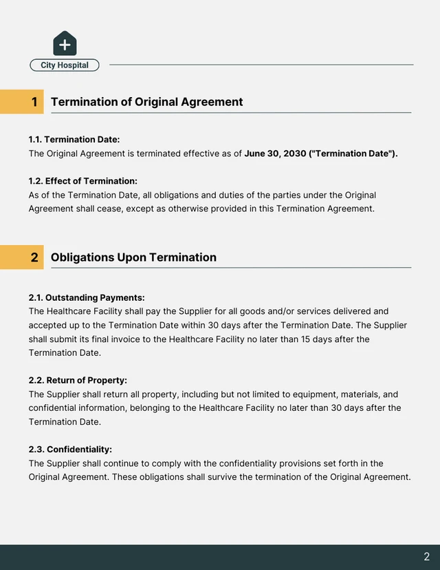 Termination Of Supplier Contract Template - Pagina 2