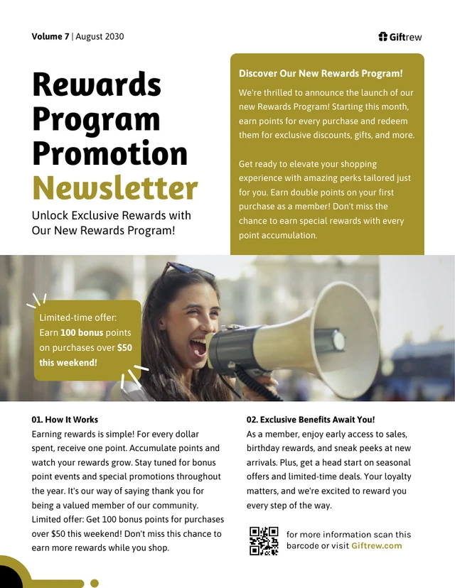 Rewards Program Promotion Newsletter Template