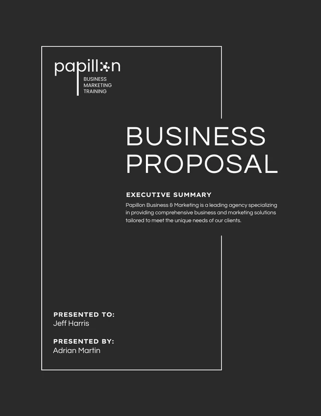 Black And White Simple Elegant Professional Proposal - Page 1