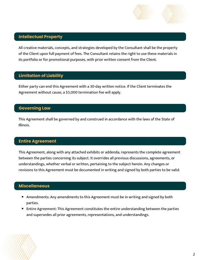 Marketing Consultant Contract Template - Pagina 2