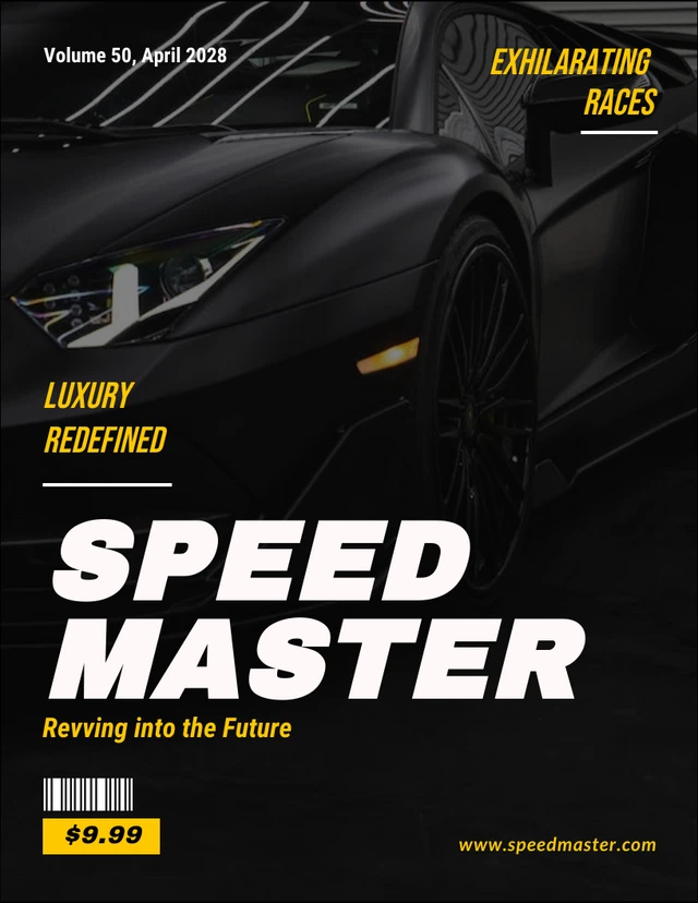 Dark Yellow White Car Cover Magazine Template