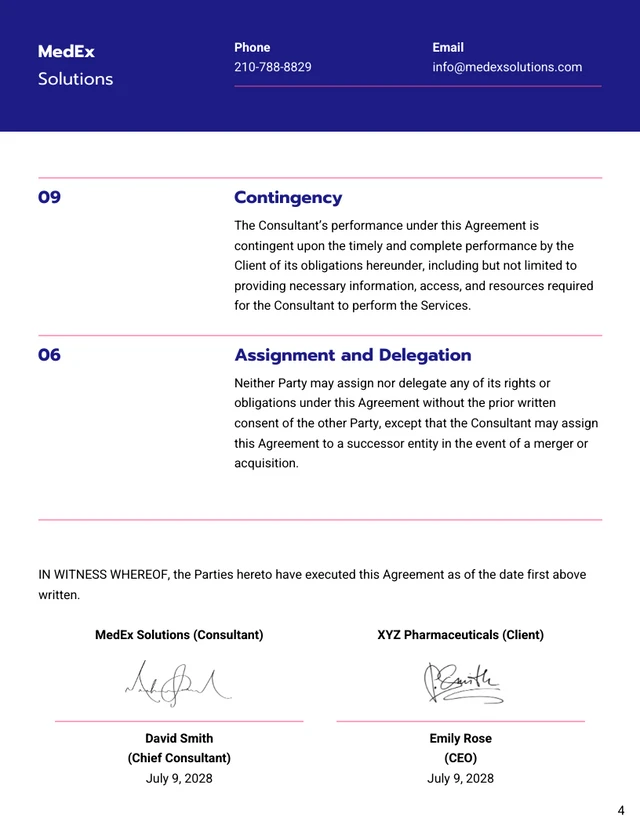 Pharmaceutical Consulting Contract Template - صفحة 4