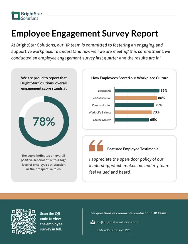 Modèle de rapport d'enquête sur l'engagement des employés