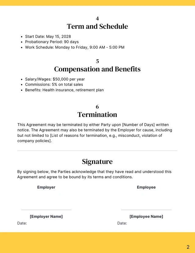 Beauty Salon Employment Contract Template - page 2