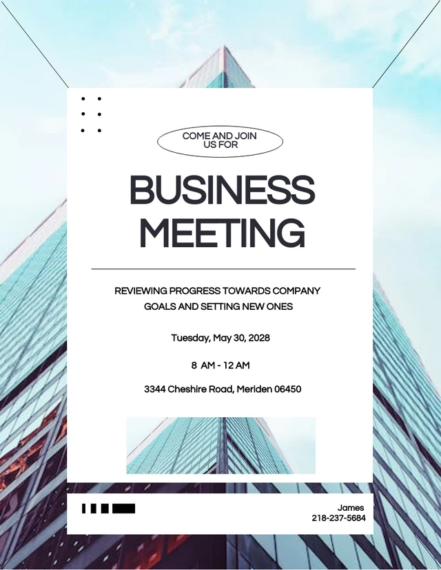 Simple Business Meeting Invitations Template