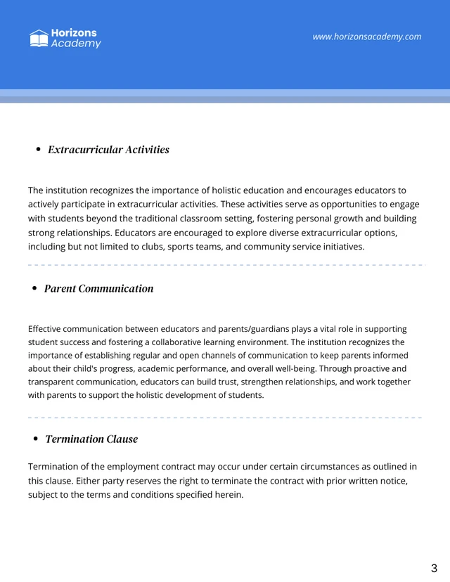 Teacher Employment Contract Template - Seite 3