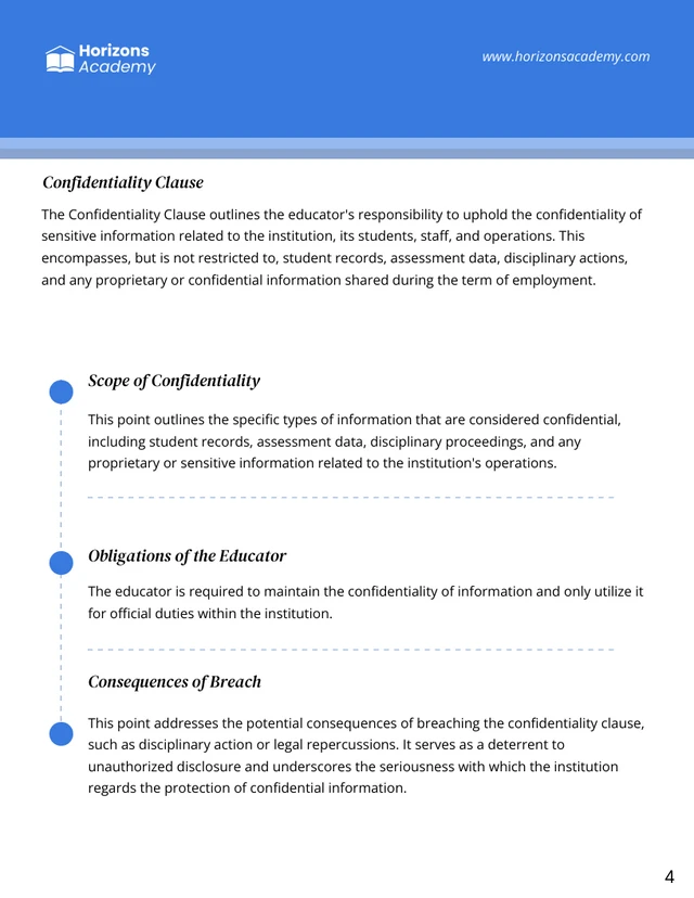 Teacher Employment Contract Template - Pagina 4