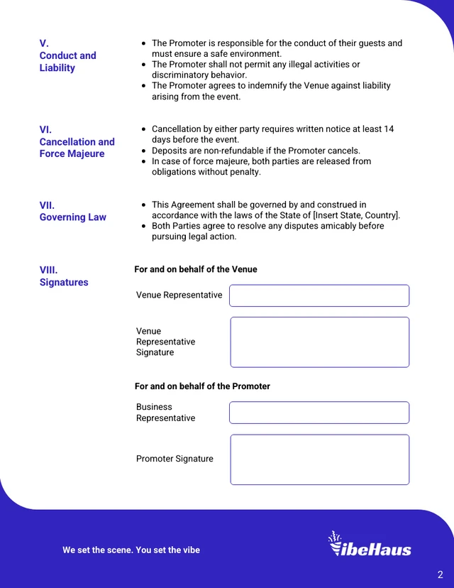 Club Promoter Contract Template - page 2