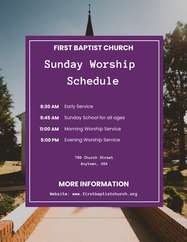 presentation church schedule