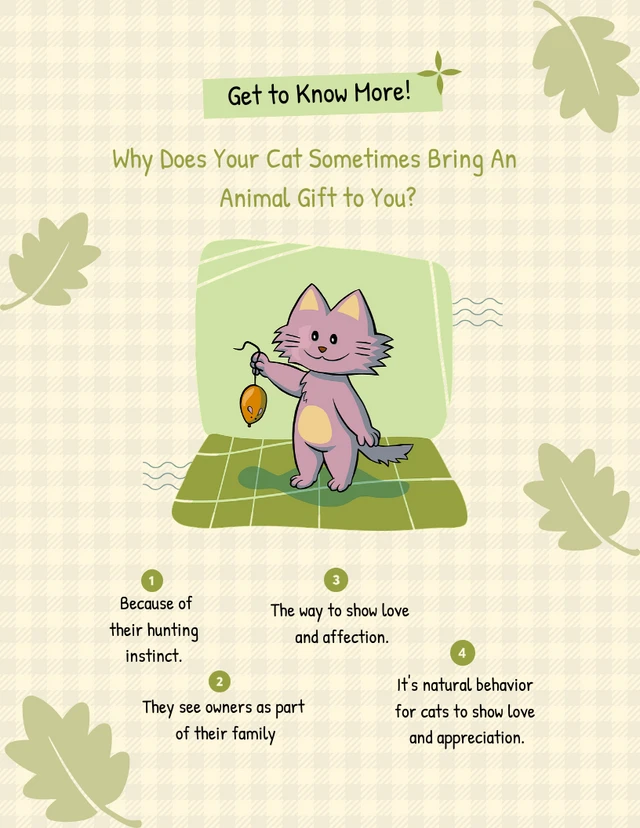 Green Pastel Cat Cartoon  Template
