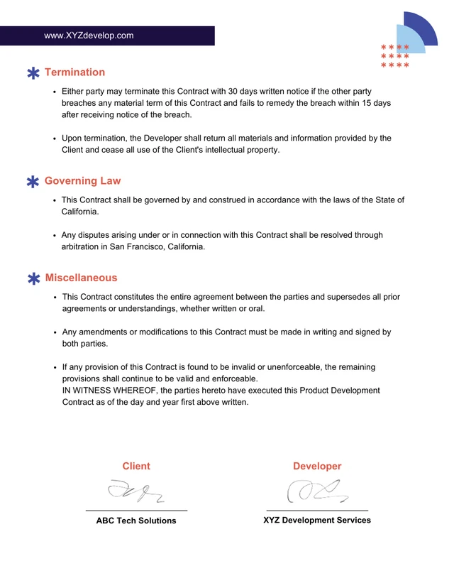 Product Development Contract Template - page 3