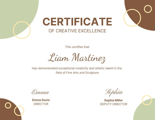Brown and Green Visual Simple Certificate Template