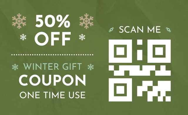 Green Modern Texture Abstract Christmas Coupons Template