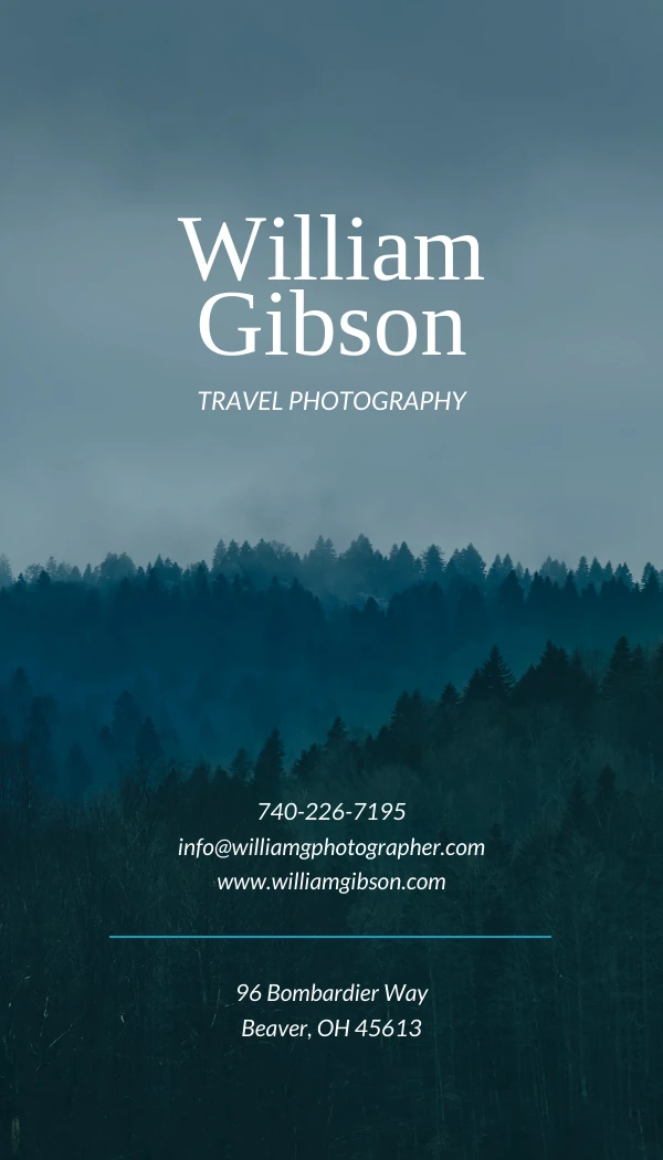 Travel Photographer Business Card - Page 1