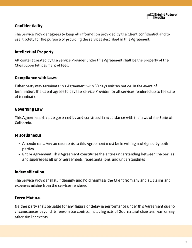 Social Media Consultant Contract Template - Seite 3