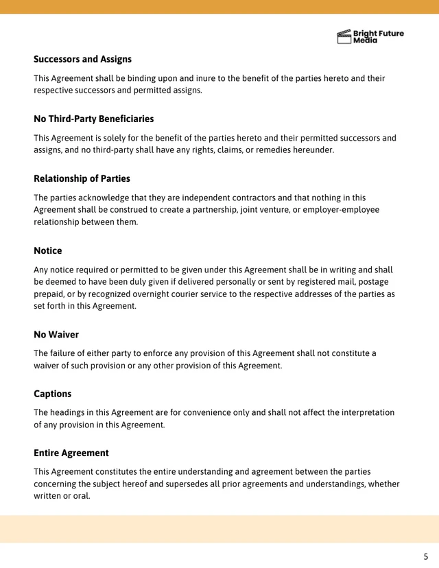 Social Media Consultant Contract Template - page 5