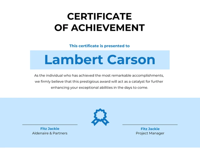 White And Light Blue Simple Professional Certificate Template