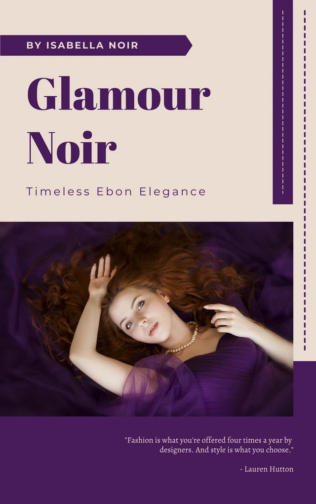 Cream And Purple Modern Elegant Fashion Book Cover Template