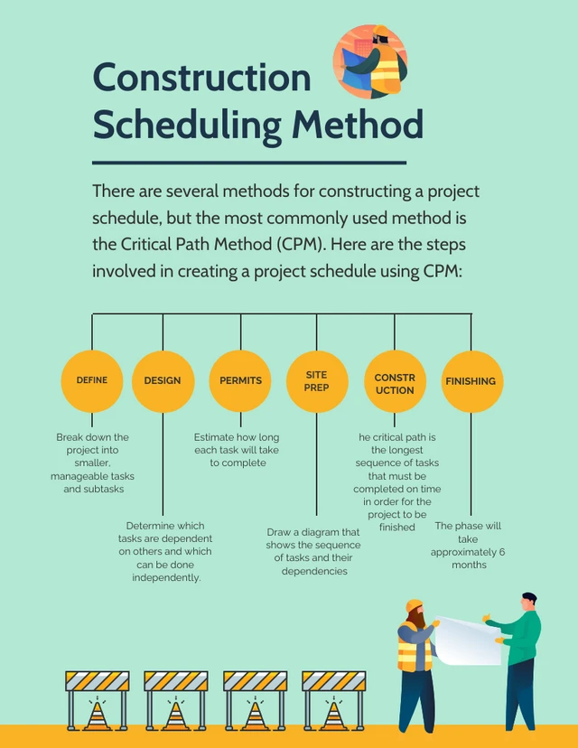 Construction Scheduling green simple Template