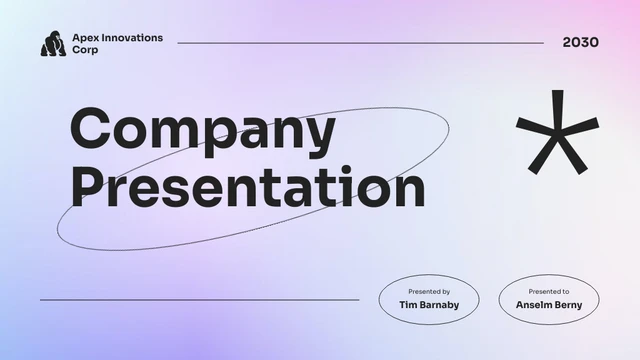 Colorful Gradient Simple Company Presentation - page 1