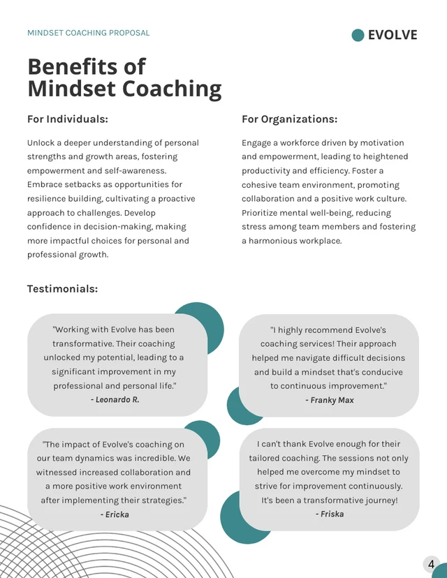 Mindset Coaching Proposal - Page 4