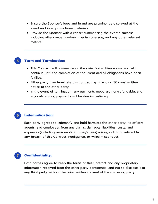 Event Sponsorship Contract Template - Página 3