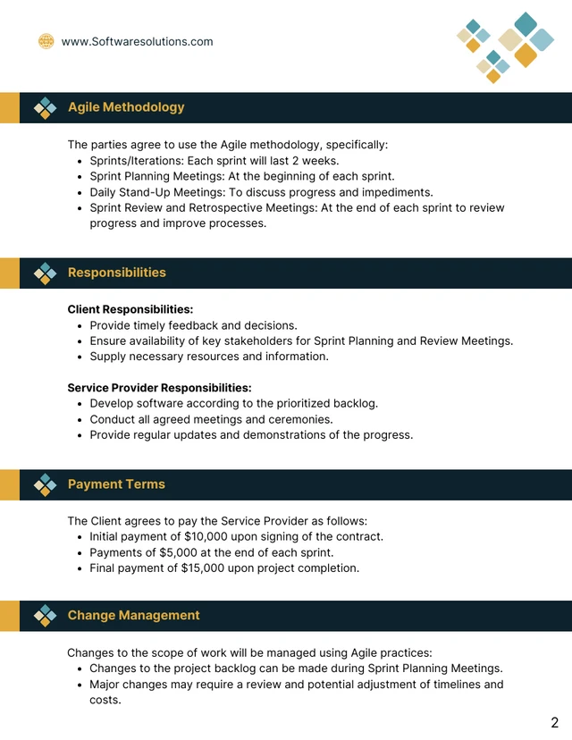 Agile Software Development Contract Template - Pagina 2