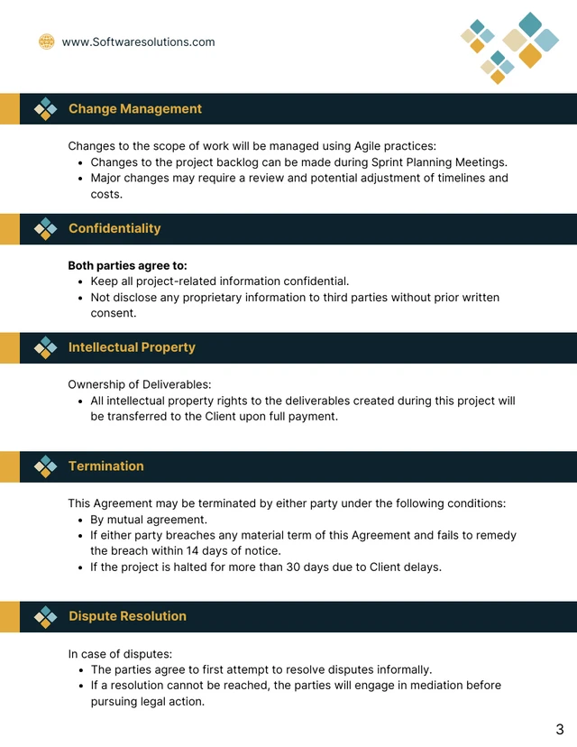 Agile Software Development Contract Template - Seite 3