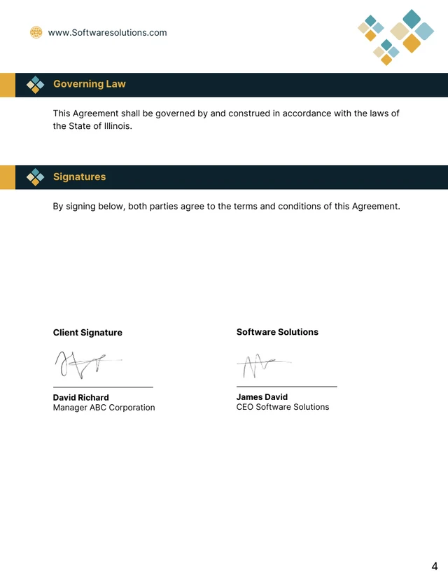 Agile Software Development Contract Template - page 4