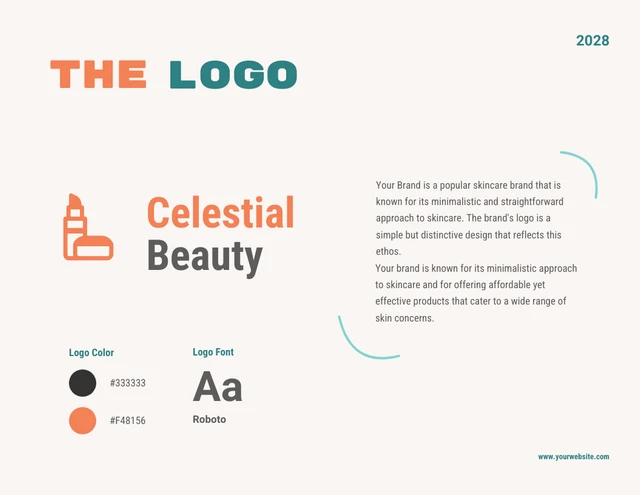 Cosmetic Green and Orange Brand Guidelines Presentation - page 3