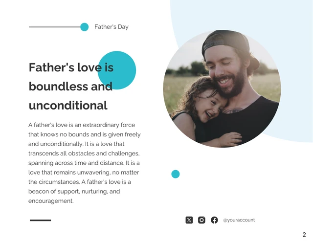 Teal and White Minimalist Fathers Day Presentation - page 2