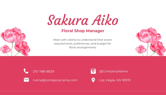 Soft Pink Floral Business Card - Seite 2