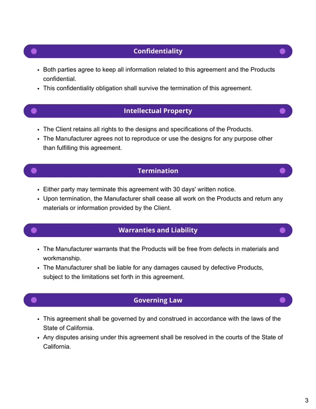 Clothing Manufacturing Contract Template - Seite 3