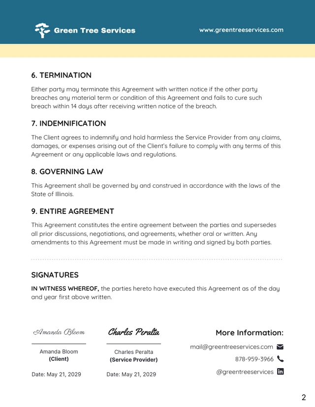 Tree Removal Contract Template - page 2