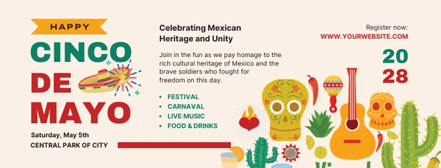 Green And Red Cinco De Mayo Event Banner