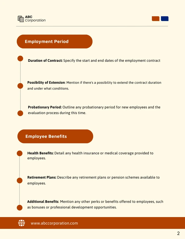 6 Month Employment Contract Template - page 2