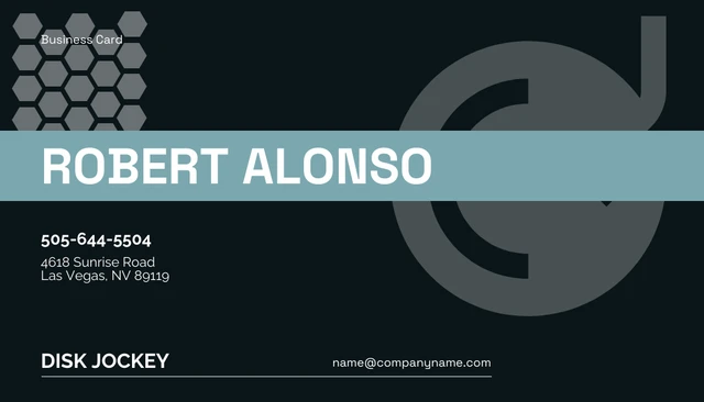 Black and Green Blue Simple DJ Business Card - Page 2