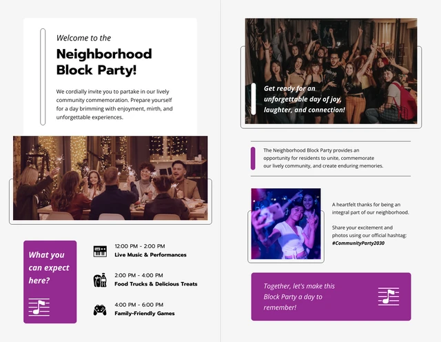 Neighborhood Block Party Half-Fold Brochure - Page 2