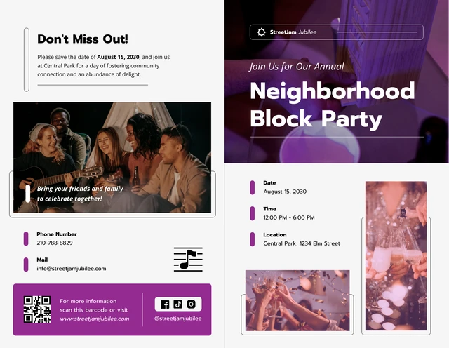 Neighborhood Block Party Half-Fold Brochure - Page 1