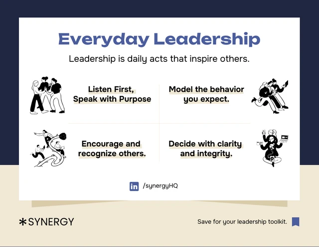 Modèle d'infographie sur le leadership quotidien pour les entreprises