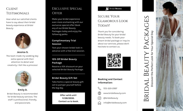 Bridal Beauty Packages Roll Fold Brochure - Page 1