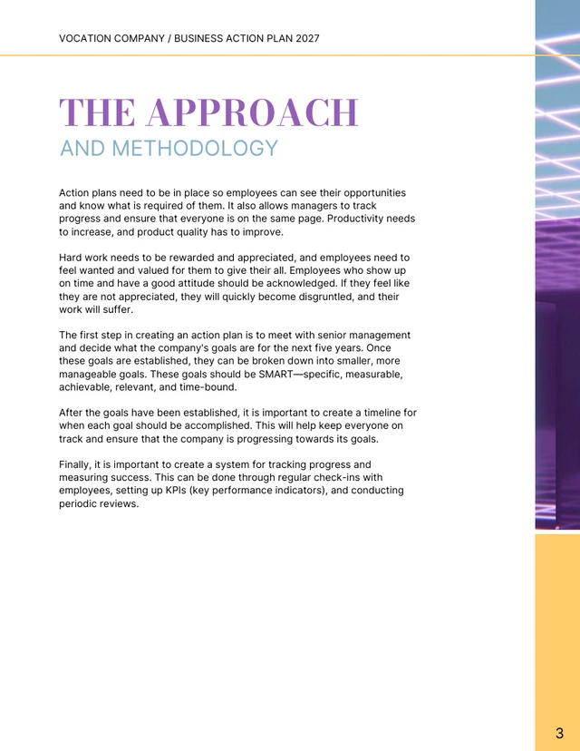 Purple Business Action Plan Template - Page 3