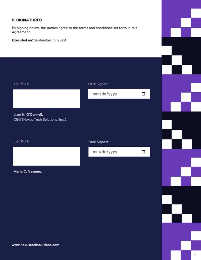 Subscription Service Contract Template - page 2