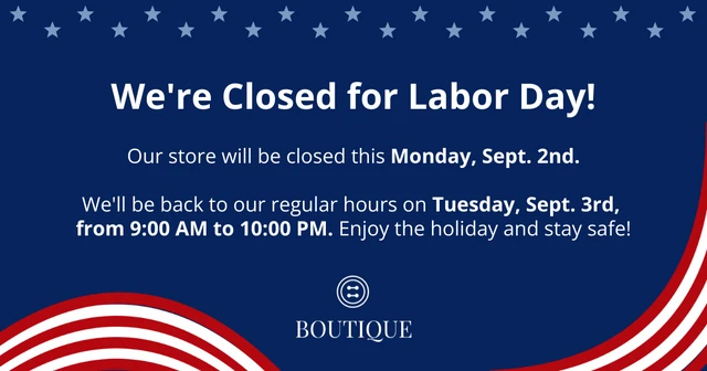 Labor Day Store Hours and Closure Facebook Post Template