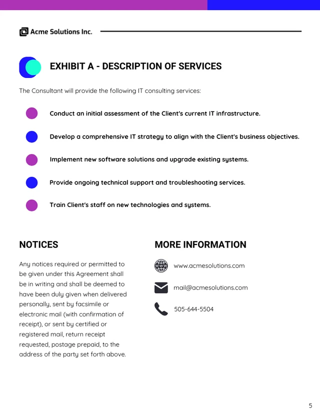 IT Consulting Contract Template - Pagina 5