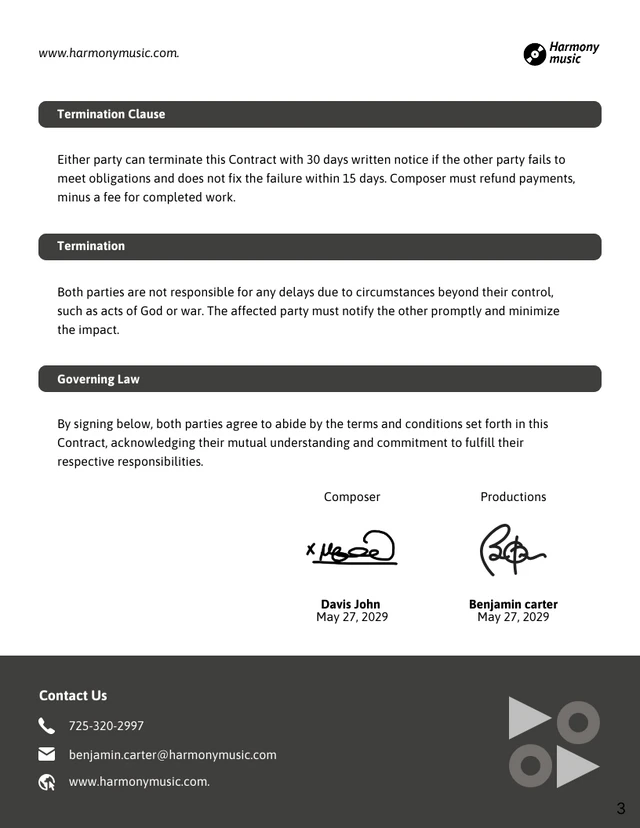 Music Composer Contract Template - Seite 3