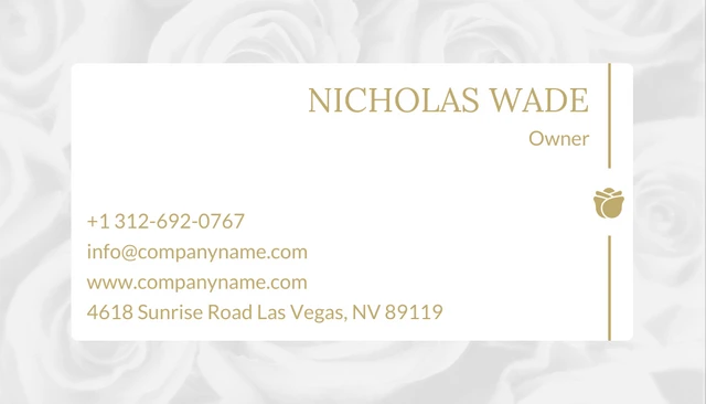 Gold line Rose Minimalist Tattoo Business Card - Page 2