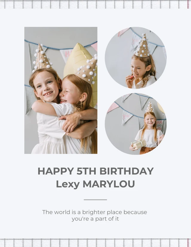 White Simple Happy Birthday Collages Template